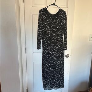 Black and White Patterned Women's Dress